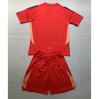 Camisa de time de futebol Itália Goleiro Replicas 2º Equipamento Infantil Europeu 2024 Manga Curta (+ Calças curtas)